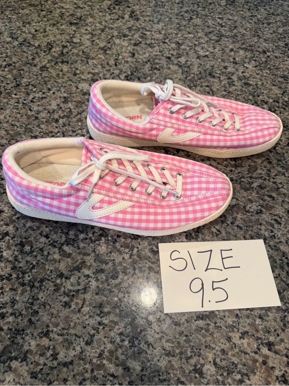 Tretorn Pink Gingham Sneakers - Casual Lace-Up